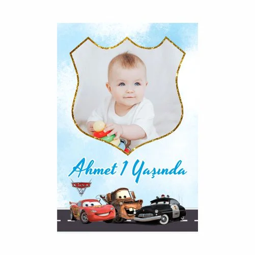 Şimşek Mcqueen Temalı Doğum Günü Magneti